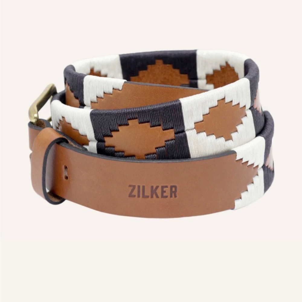 Zilker Antone’s Belt Black Brown White Argentine Leather 36 inch